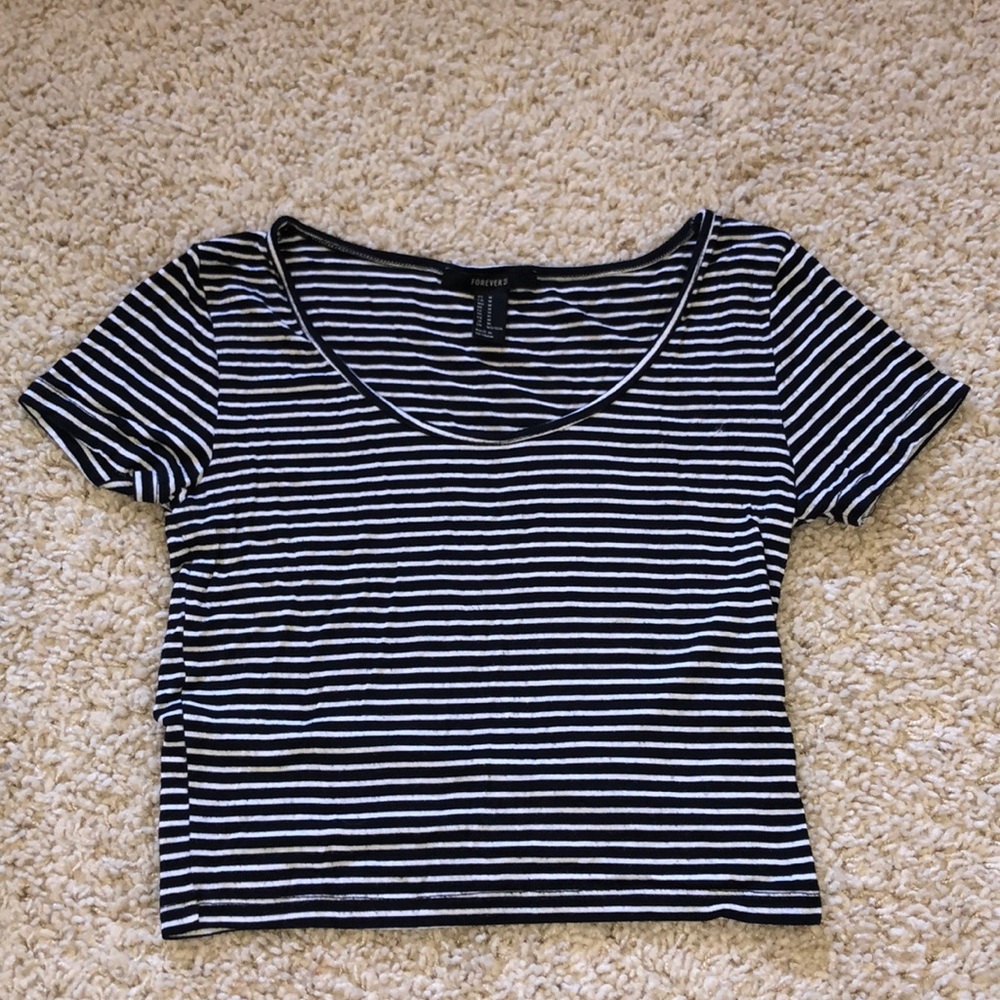 Forever 21 Striped Baby Tee